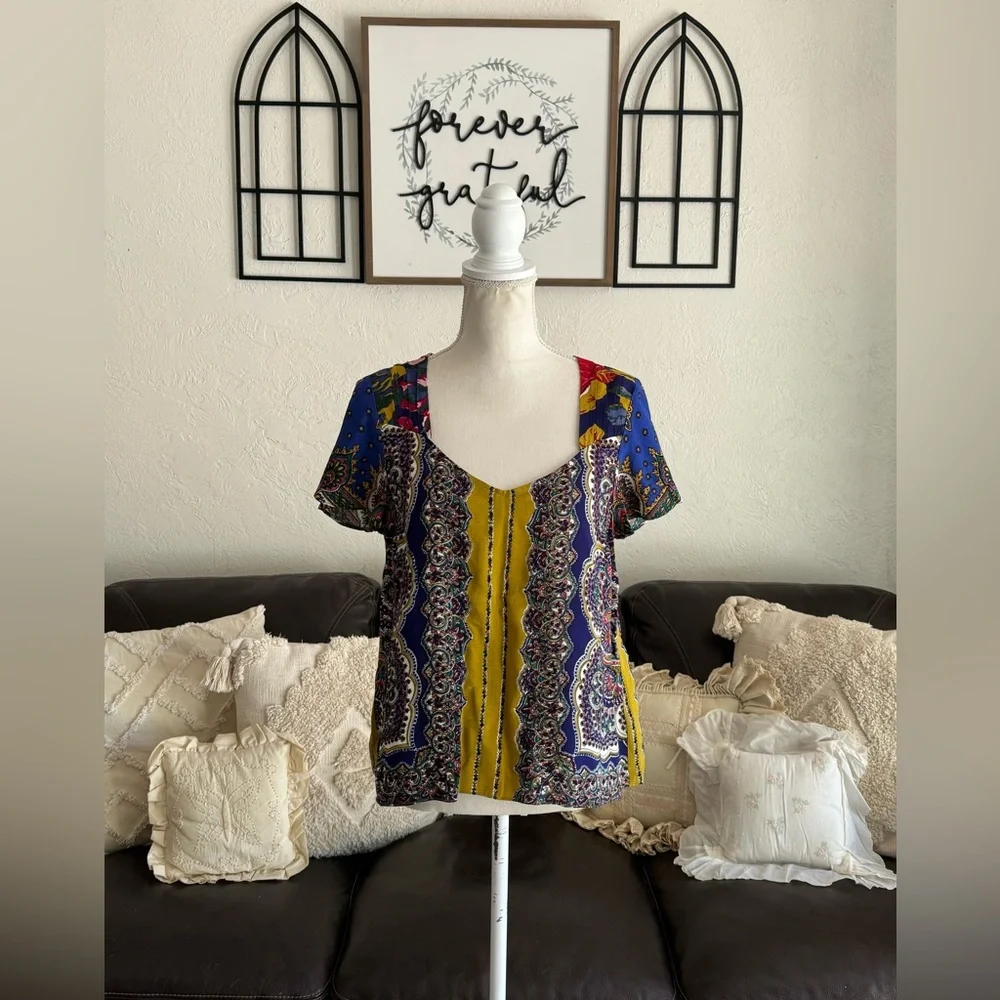 Anthropologie Moulinette Soeurs Teresita Scarf Printed 2 Piece SET Skirt & Top
